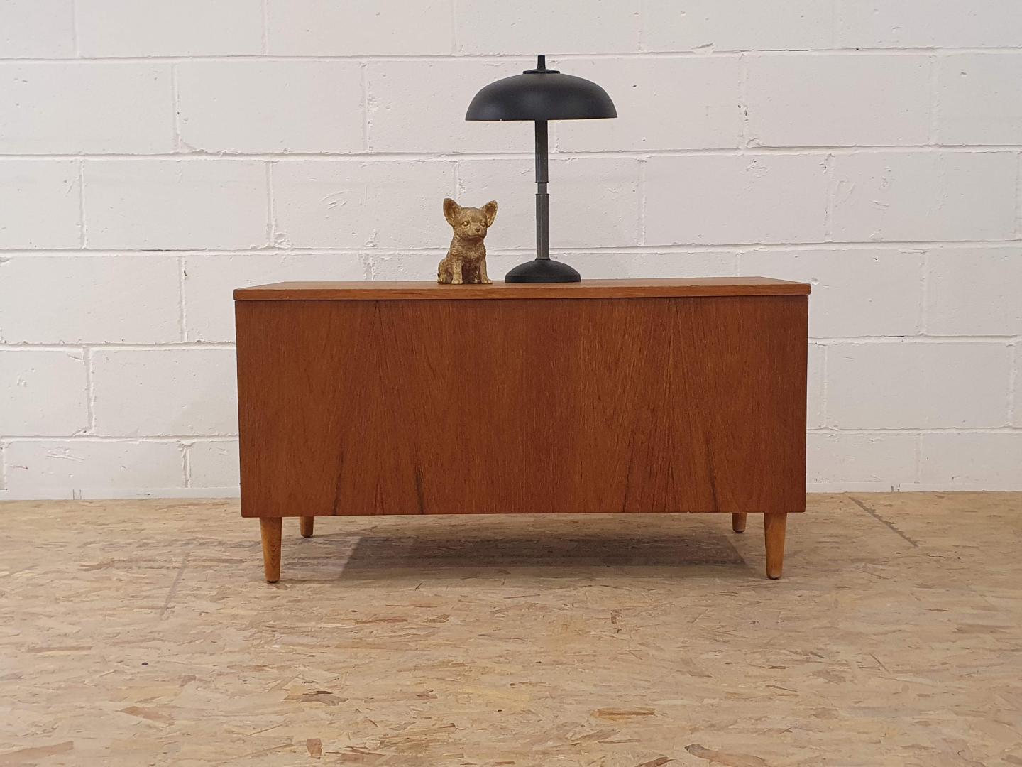Restored Mid century Ottoman/ Trunk/ Blanket Box with legs and hinged lid