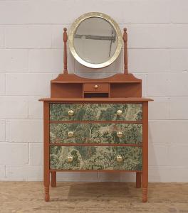 Beaux- upcycled dresser with Gold accents.